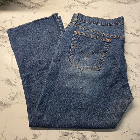 Levi's 16 Mis L Medium Wash Blue 515 Bootcut Stretch Low Rise Jeans (Flawed) - Picture 1 of 12